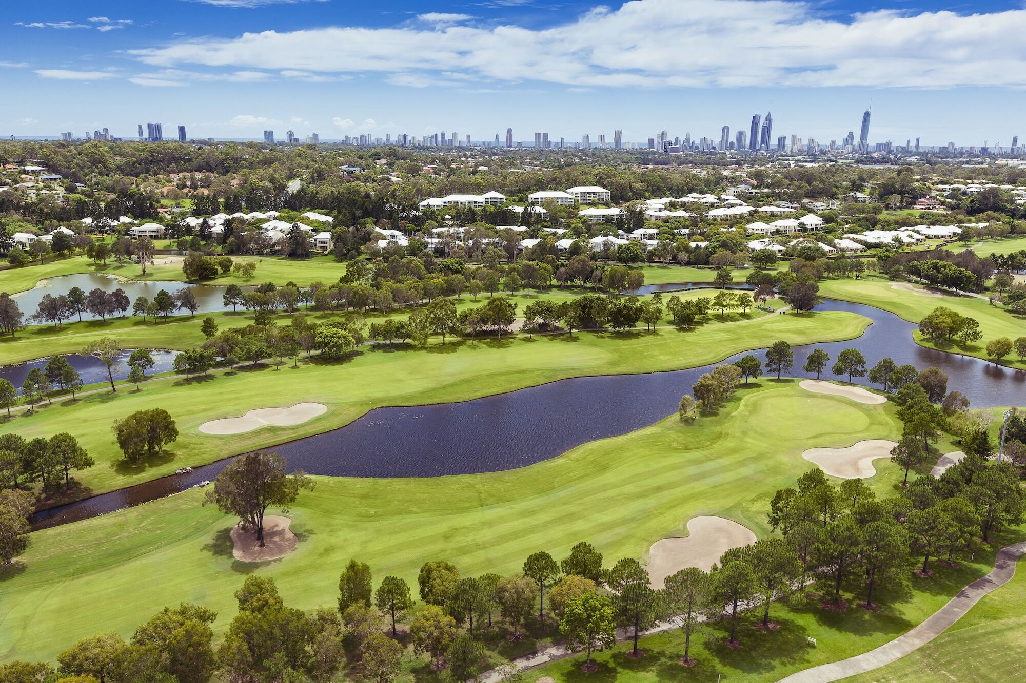 Racv Royal Pines Resort Gold Coast Benowa Eksteriør billede Aerial view of the golf course